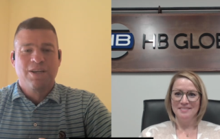 A side by side shot of Bob on his webcam and Stacy on her webcam.